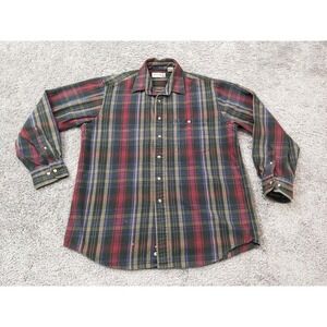 Vintage FIELDMASTER Flannel‎ Shirt Mens Large Red Plaid Long Sleeve
